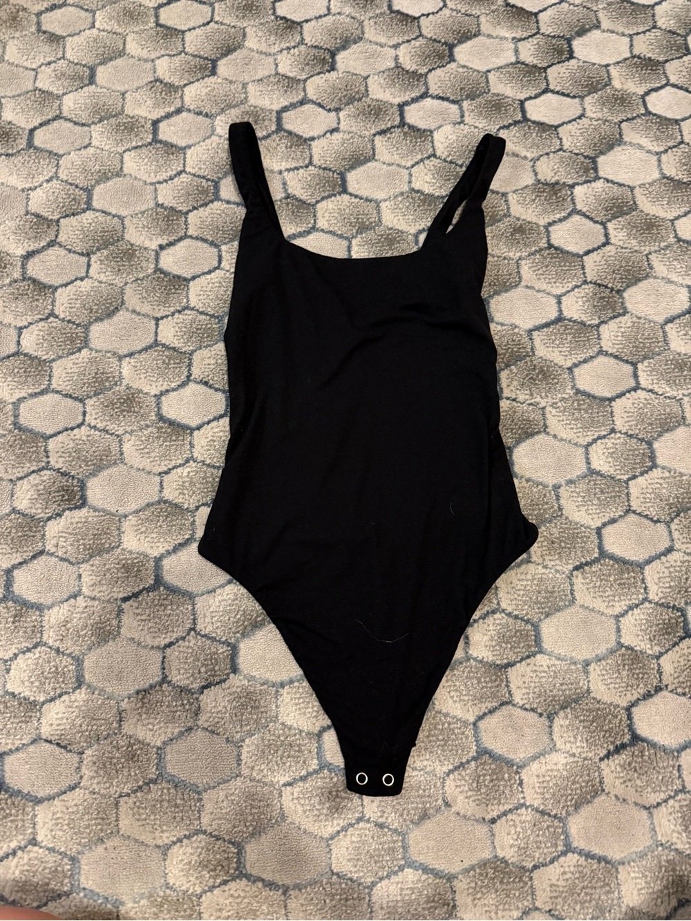 Auden Black Square Neck Bodysuit
